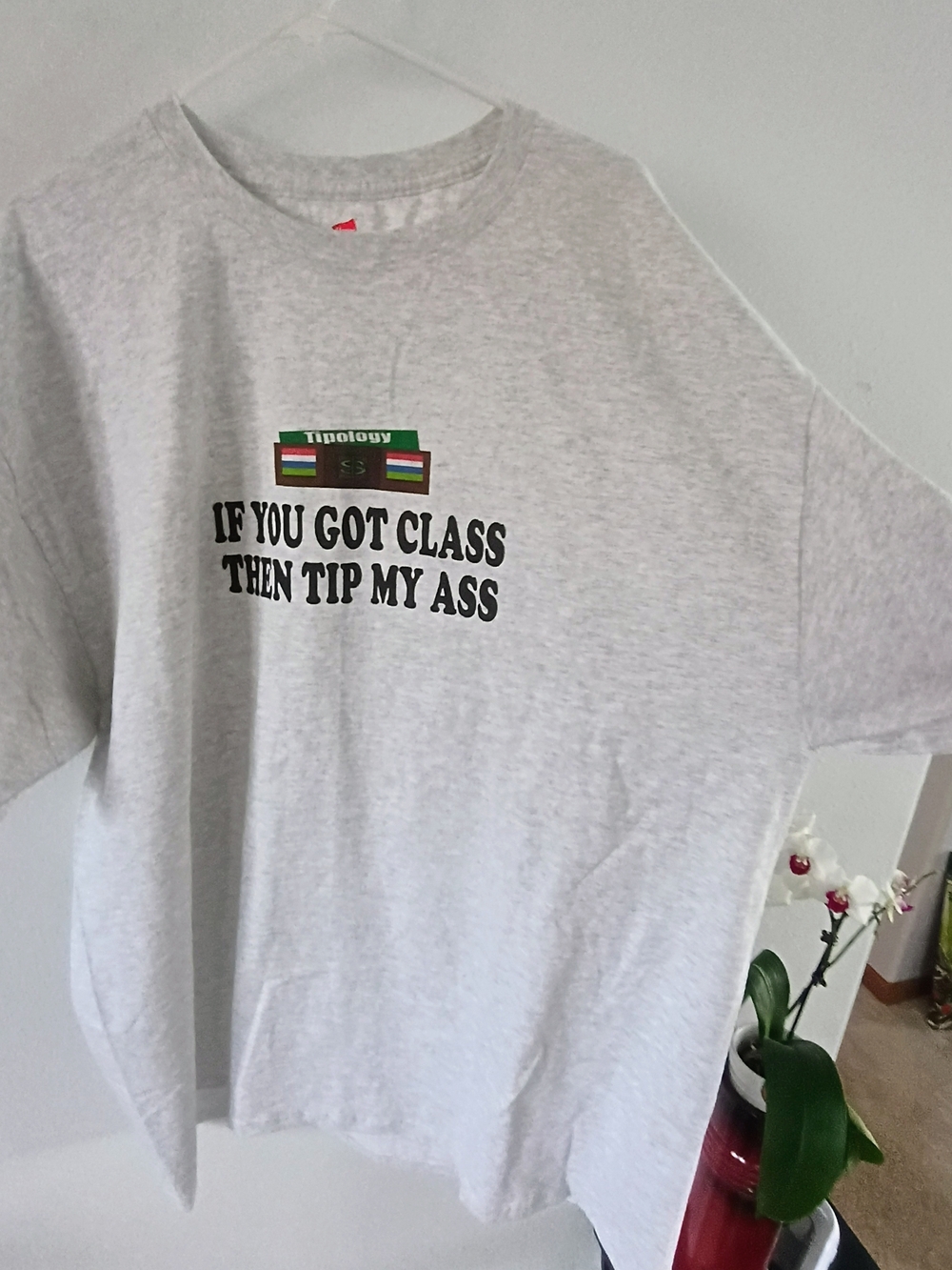 Funny Graphic Tee 2XL Gray Slogan Shirt Sarcastic Humor Streetwear Oversized